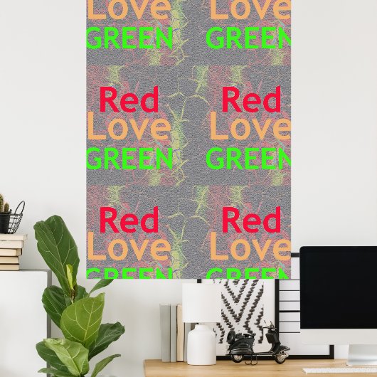 Heb een fijne dag roodrood-gouden groen poster (Thuiskantoor)