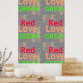 Heb een fijne dag roodrood-gouden groen poster (Keuken)