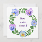 Heb een fijne droom! Waterverf bloemen Kaart (Voorkant)