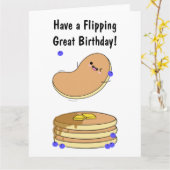Heb een flipping grote verjaardagspannenkoek Kaart (Gele Bloem)