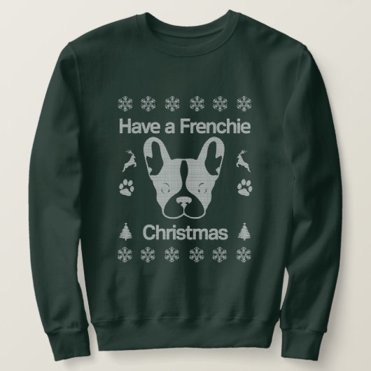 Heb een franchie kerst-offschouderkloptrui. trui (Design voorkant)
