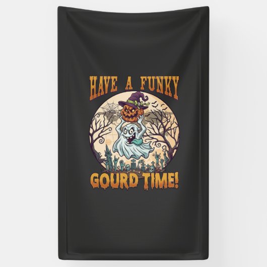 Heb een funky pompoen tijd spook pompoen kerkhof spandoek (Verticaal)