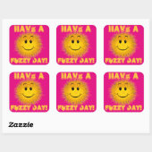 Heb een Fuzzy Day Face Vierkante Sticker (Vel)