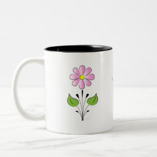 Heb een Gelukkig Groen Type van Dag met Roze Vloer Tweekleurige Koffiemok