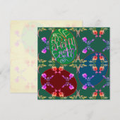 "Heb een gelukkige Pasen" Eieren Groene Blank Kaar Feestdagenkaart (Voorkant / Achterkant)