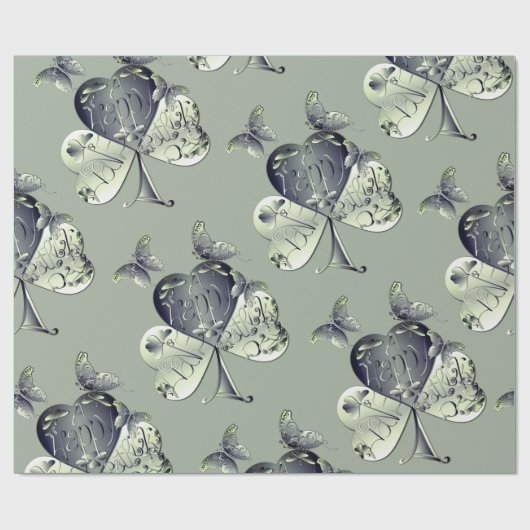 "Heb een gelukkige St. Patrick's Day"Shamrock Cadeaupapier (Vlak)