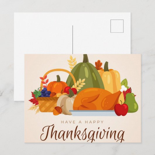 Heb een gelukkige Thanksgiving Briefkaart (Voorkant / Achterkant)