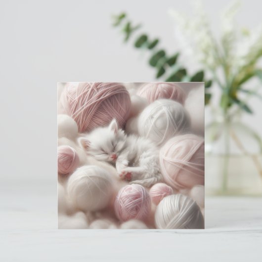 Heb een Gesponnen-effect dag | Schattigee Kitten V Kaart (Staand voorkant)