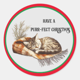 Heb een Gesponnen-fect Cat Kerst sticker