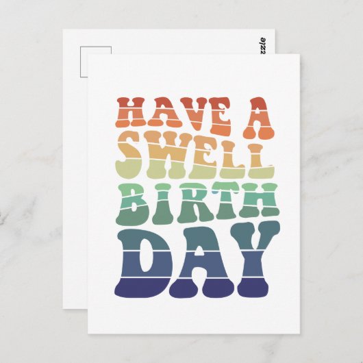 Heb een geweldige verjaardag moderne regenboog typ briefkaart (Voorkant / Achterkant)