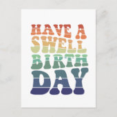 Heb een geweldige verjaardag moderne regenboog typ briefkaart (Voorkant)