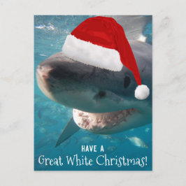Heb een geweldige witte kerst grappige haai Austra Briefkaart