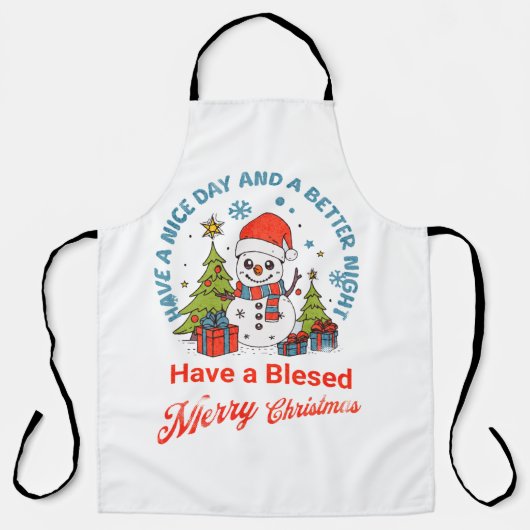 Heb een gezegend vrolijk kerstfeest & een gelukkig schort (Voorkant)