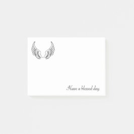 Heb een gezegende dag met zwarte vleugels post-it® notes