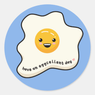 Heb een glinsterende dag kawaii ei zonnig naast T- Ronde Sticker