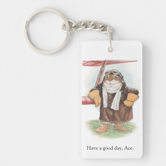 "Heb een goede dag, Ace" Pilot Rabbit sleutelhange Sleutelhanger (Voorkant)