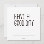 HEB EEN GOEDE DAG Kaart VOOR VLOTE Noot (Achterkant)