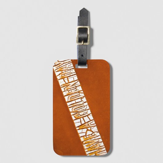 "Heb een gouden dag" Rustic Peeling Paint Bagagelabel (Voorkant (verticaal))