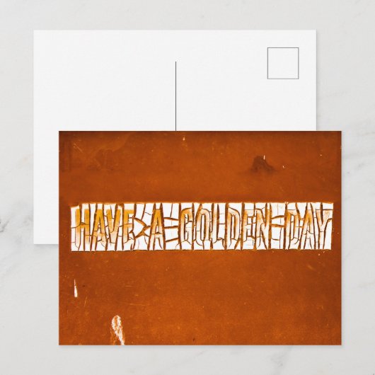 "Heb een gouden dag" Rustic Peeling Paint Briefkaart (Voorkant / Achterkant)