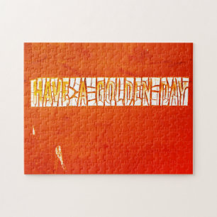 "Heb een gouden dag" Rustic Peeling Paint Legpuzzel