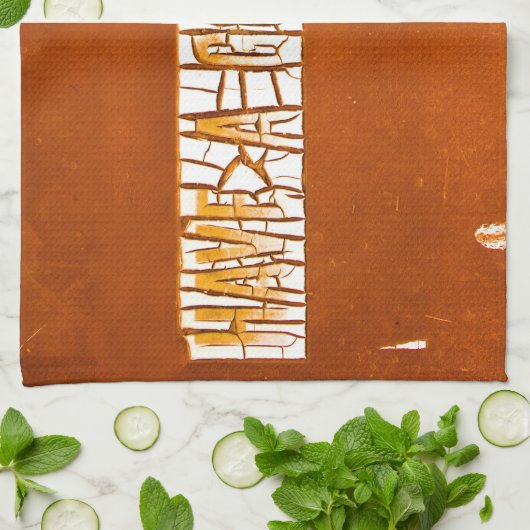 "Heb een gouden dag" Rustic Peeling Paint Theedoek (Gevouwen)