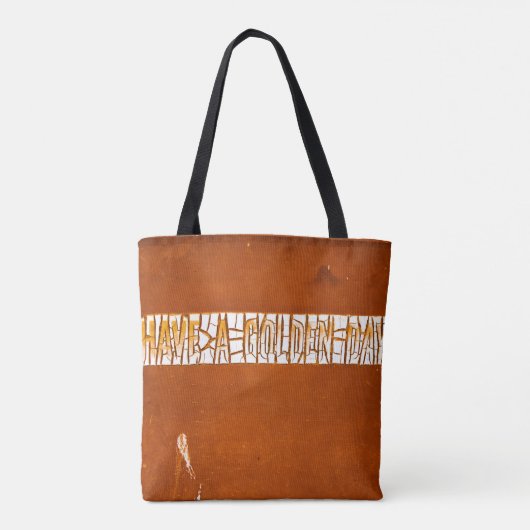 "Heb een gouden dag" Rustic Peeling Paint Tote Bag (Achterkant)
