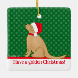Heb een gouden kerst groene kerstbal keramisch ornament