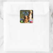 Heb een gouden Pasen Vierkante Sticker (Tas)