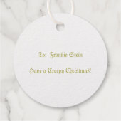 Heb een griezelige kerst gouden folie schedels bedankjes labels (Achterkant)