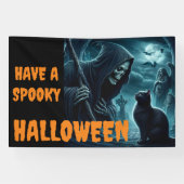 Heb een grimmige Halloween Reeper Spandoek (Horizontaal)
