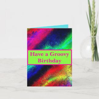 Heb een Groovy Birthday Bright Multicolored Neon Kaart