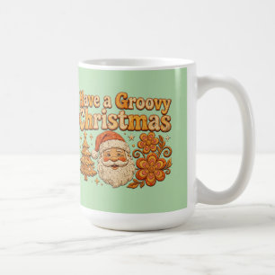 Heb een groovy kerst retro kerstman T-shirt  Koffiemok