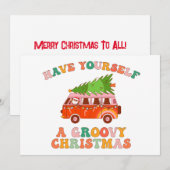 Heb een groovy kerstfeest feestdagenkaart (Voorkant / Achterkant)