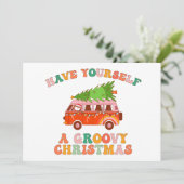 Heb een groovy kerstfeest feestdagenkaart (Staand voorkant)