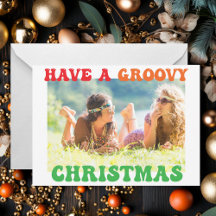 Heb een Groovy-kerstkaart voor hippie