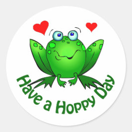 Heb een hap-dag kutgroene kikker met hart ronde sticker