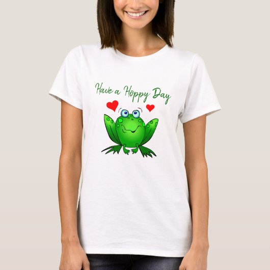Heb een hap-dag kutgroene kikker met hart t-shirt (Voorkant)