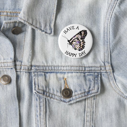 Heb een Happy Day Butterfly Button (In situ)