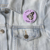 Heb een Happy Day  Paarse Butterfly Button (In situ)