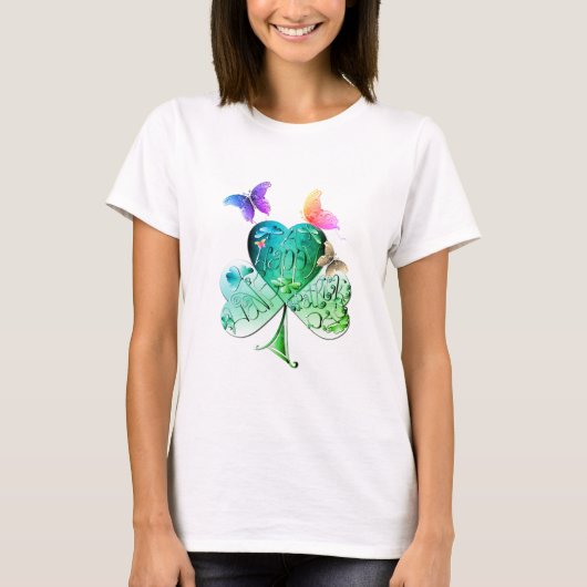 "Heb een Happy St. Patrick's Day" Green Shamrock T T-shirt (Voorkant)