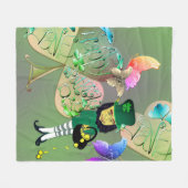 "Heb een Happy St. Patrick's Day!" Leprechaun Fleece Deken (Voorkant (Horizontaal))