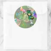 "Heb een Happy St. Patrick's Day!" Leprechaun Ronde Sticker (Tas)