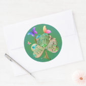 "Heb een Happy St. Patrick's Day!" Shamrock Ronde Sticker (Envelop)