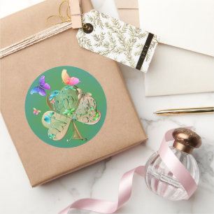 "Heb een Happy St. Patrick's Day!" Shamrock Ronde Sticker