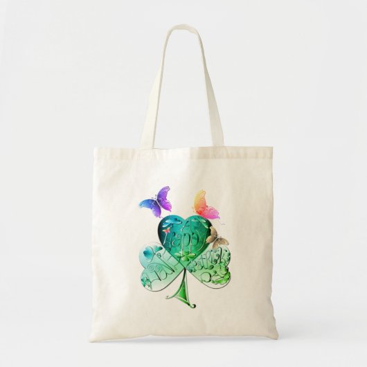 "Heb een Happy St. Patrick's Day" Shamrock Tote Bag (Voorkant)