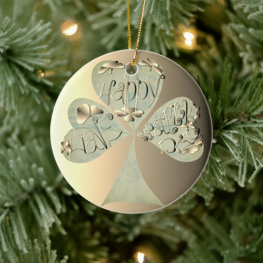 "Heb een Happy St. Patrick's hand geschreven Keramisch Ornament (Boom)