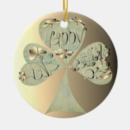 "Heb een Happy St. Patrick's hand geschreven Keramisch Ornament
