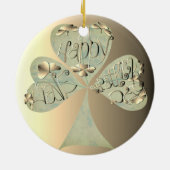 "Heb een Happy St. Patrick's hand geschreven Keramisch Ornament (Achterkant)