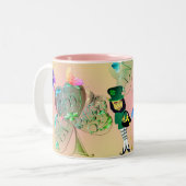 "Heb een Happy St. Patrick's" Leprechaun Shamrocks Tweekleurige Koffiemok (Voorkant links)