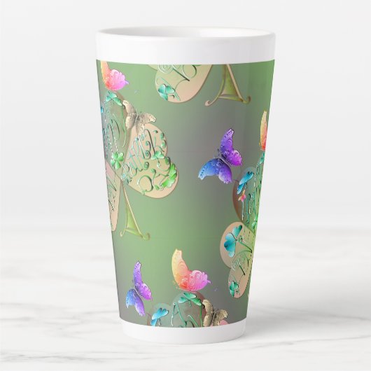 "Heb een Happy St. Patrick's" Shamrocks Latte Mok (Voorkant)